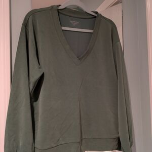 Athleta Green V-Neck Sweatshirt